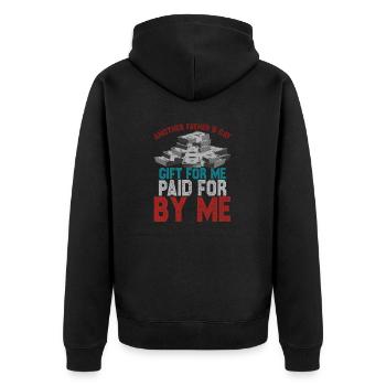 Vatertag - Unisex Premium Bio Zip Hoodie - Schwarz - Hinten - Nico (187cm)