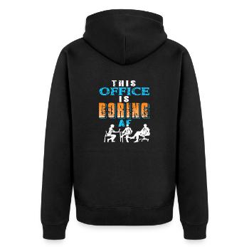 Ce bureau est ennuyeux AF Vintage Funny T-Shirt - Veste à capuche bio Premium Unisexe - noir - Dos - Nico (187cm)