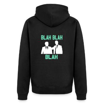BLAH BLAH BLAH Cool Drôle Ennuyeux T-Shirt de bureau - Veste à capuche bio Premium Unisexe - noir - Dos - Nico (187cm)