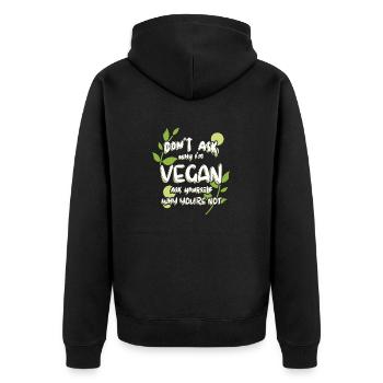 Go vegan lifestyle movement veganism animal welfare - Unisex Premium Organic Zip Hoodie - black - Back - Nico (187cm)