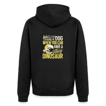 Leopardgecko Eidechse Reptilien Herpetologe - Unisex Premium Bio Zip Hoodie - Schwarz - Hinten - Nico (187cm)