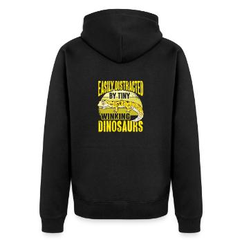 Leopardgecko Eidechse Reptilien Herpetologe - Unisex Premium Bio Zip Hoodie - Schwarz - Hinten - Nico (187cm)