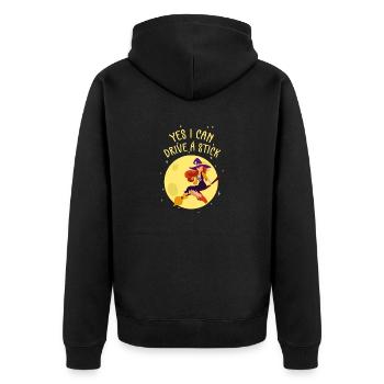 Yes i can drive a Stick - Unisex Premium Organic Zip Hoodie - black - Back - Nico (187cm)