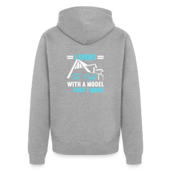 Architekt Kunst Architektur Designer - Unisex Premium Bio Zip Hoodie - Grau meliert - Hinten - Nico (187cm)