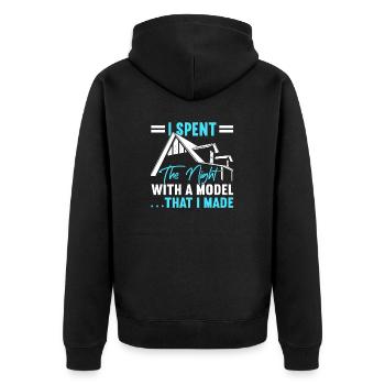 Architect Art Architecture Designer - Unisex Premium Organic Zip Hoodie - black - Back - Nico (187cm)