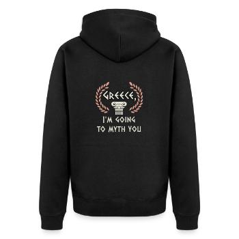 Antike Griechische Mythologie und Griechisches - Unisex Premium Bio Zip Hoodie - Schwarz - Hinten - Nico (187cm)