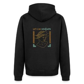 Antike Griechische Mythologie und Griechisches - Unisex Premium Bio Zip Hoodie - Schwarz - Hinten - Nico (187cm)