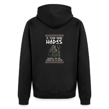 Antike Griechisches Mythologie und Griechischer - Unisex Premium Bio Zip Hoodie - Schwarz - Hinten - Nico (187cm)