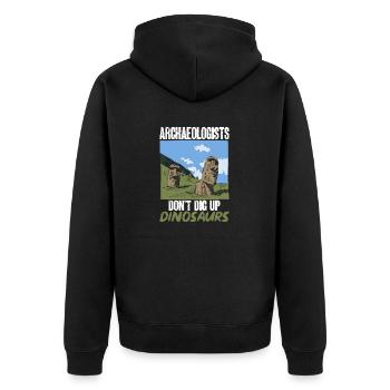 Archäologie Geschenk Archäologe - Unisex Premium Bio Zip Hoodie - Schwarz - Hinten - Nico (187cm)