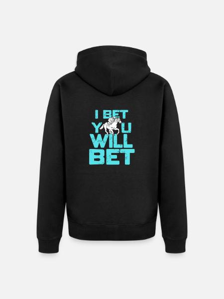 Jeg vedder på, at du vil satse sjovt hestevæddeløb retro - Premium økologisk unisex-hættejakke - sort
