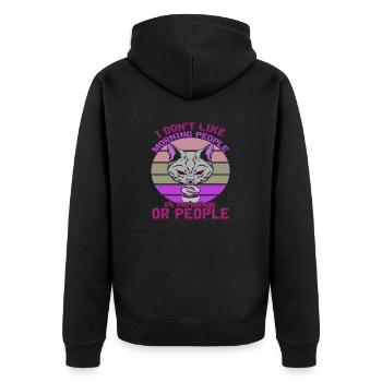 I DON T LIKE PEOPLE - Unisex Premium Bio Zip Hoodie - Schwarz - Hinten - Nico (187cm)