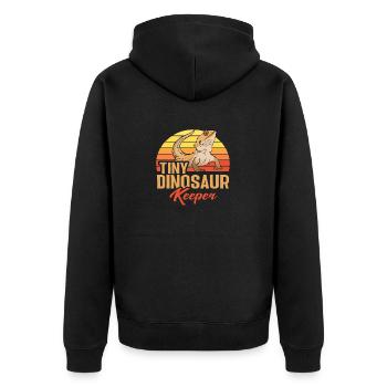 Bartagame Eidechse Reptil Herpetologe - Unisex Premium Bio Zip Hoodie - Schwarz - Hinten - Nico (187cm)