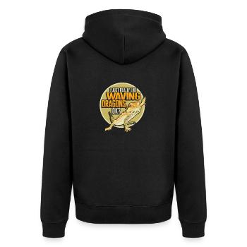 Bartagame Eidechse Reptil Herpetologe - Unisex Premium Bio Zip Hoodie - Schwarz - Hinten - Nico (187cm)