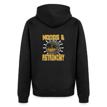 Noods & Astronomy Funny Retro Ramen Lover Designs - Unisex Premium Organic Zip Hoodie - black - Back - Nico (187cm)