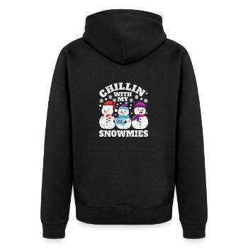 Drôle de Noël Bonhomme de Neige PJs Chillin - Veste à capuche bio Premium Unisexe - noir - Dos - Nico (187cm)