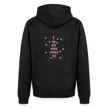 Weinglas Weihnachtsbaum Lustiger Feiertag Weihnach - Unisex Premium Bio Zip Hoodie - Schwarz - Hinten - Nico (187cm)