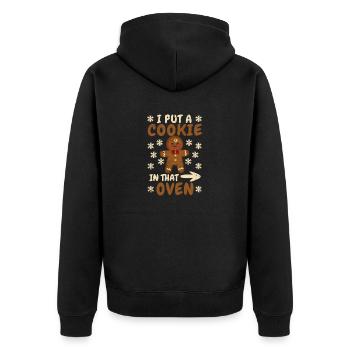 Pregnancy Announcement Baby Xmas I have a - Unisex Premium Organic Zip Hoodie - black - Back - Nico (187cm)