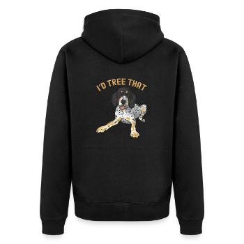 Bluetick Coonhound Gift Funny Saying - Unisex Premium Organic Zip Hoodie - black - Back - Nico (187cm)