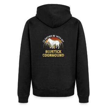 Bluetick Coonhound Gift Funny Saying - Unisex Premium Organic Zip Hoodie - black - Back - Nico (187cm)