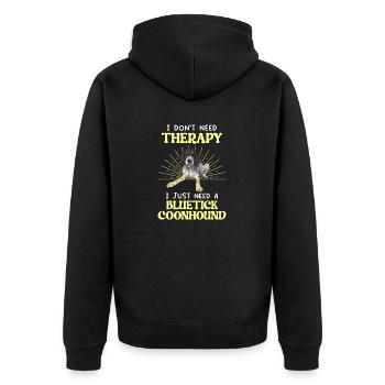 Bluetick Coonhound Gift Funny Saying - Unisex Premium Organic Zip Hoodie - black - Back - Nico (187cm)