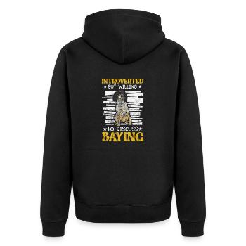 Bluetick Coonhound Gift Funny Saying - Unisex Premium Organic Zip Hoodie - black - Back - Nico (187cm)