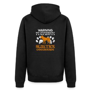Bluetick Coonhound Gift Funny Saying - Unisex Premium Organic Zip Hoodie - black - Back - Nico (187cm)