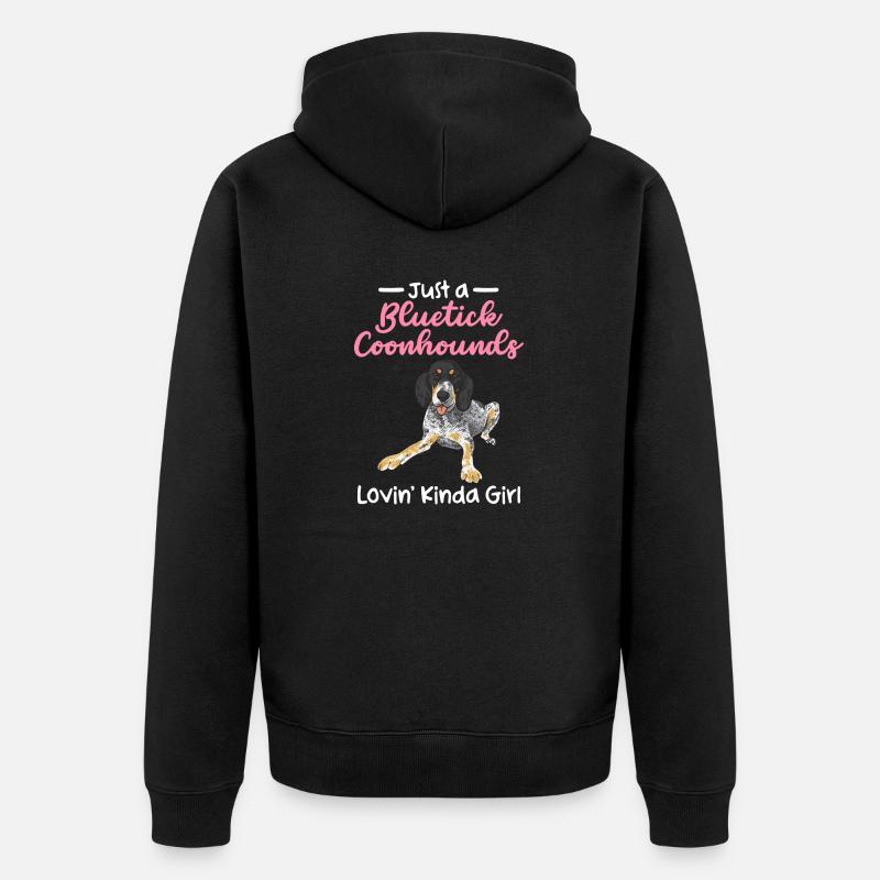 Bluetick Coonhound Cadeau Drôle Dicton - Veste à capuche bio Premium Unisexe - noir