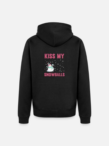 Kiss My Snowballs - Unisex Premium Organic Zip Hoodie - black