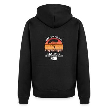 Most Important People Call Me DAD Cool Skydiver - Unisex Premium Bio Zip Hoodie - Schwarz - Hinten - Nico (187cm)