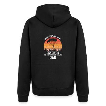 Most Important People Call Me MOM Cool Skydiver - Unisex Premium Bio Zip Hoodie - Schwarz - Hinten - Nico (187cm)