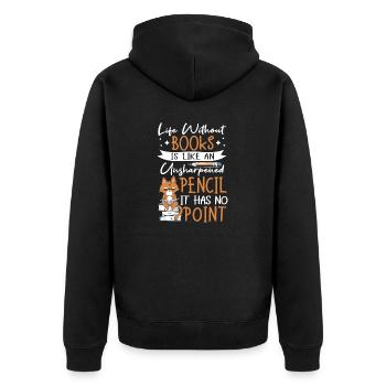 Les amateurs de livres de chats lisent des livres - Veste à capuche bio Premium Unisexe - noir - Dos - Nico (187cm)