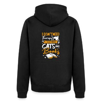 Les amateurs de livres de chats lisent des livres - Veste à capuche bio Premium Unisexe - noir - Dos - Nico (187cm)