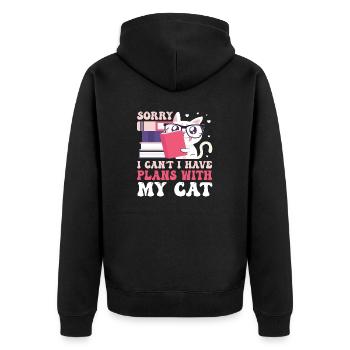Les amateurs de livres de chats lisent des livres - Veste à capuche bio Premium Unisexe - noir - Dos - Nico (187cm)