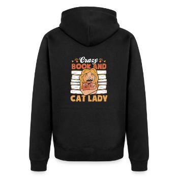 Les amateurs de livres de chats lisent des livres - Veste à capuche bio Premium Unisexe - noir - Dos - Nico (187cm)