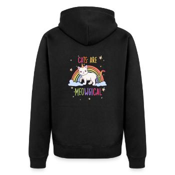 Les chats sont des chats magiques propriétaires de chats licorne - Veste à capuche bio Premium Unisexe - noir - Dos - Nico (187cm)