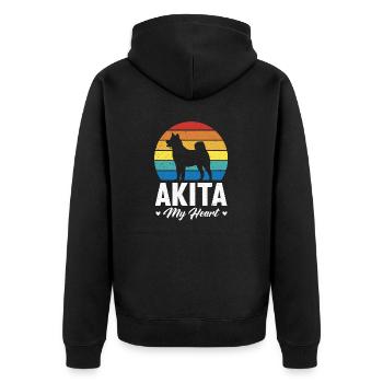 Akita Inu américain - Veste à capuche bio Premium Unisexe - noir - Dos - Nico (187cm)