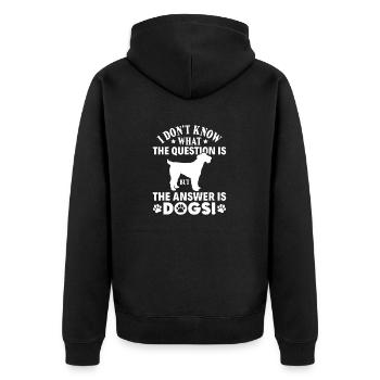 Airedale Terrier Hund - Unisex Premium Bio Zip Hoodie - Schwarz - Hinten - Nico (187cm)