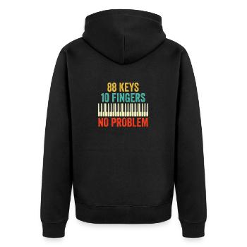 88 Keys Keyboard Piano Player Kids Piano Lover - Unisex Premium Organic Zip Hoodie - black - Back - Nico (187cm)
