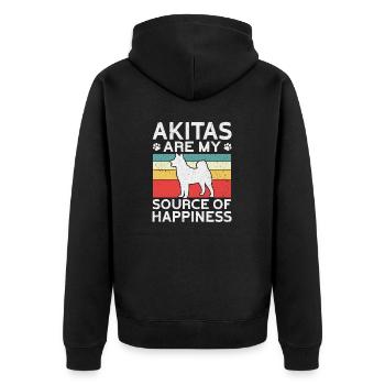 Akita Inu américain - Veste à capuche bio Premium Unisexe - noir - Dos - Nico (187cm)
