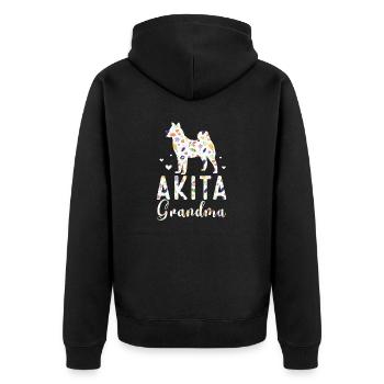 Akita Inu américain - Veste à capuche bio Premium Unisexe - noir - Dos - Nico (187cm)