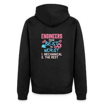 Classement des meilleurs ingénieurs Ingénieur mécanique drôle - Veste à capuche bio Premium Unisexe - noir - Dos - Nico (187cm)