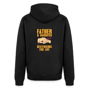 Father & Daughter Bestfriends Forever Retro - Unisex Premium Bio Zip Hoodie - Schwarz - Hinten - Nico (187cm)