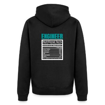Funny Nutritional Facts Of An Engineer Cool - Unisex Premium Bio Zip Hoodie - Schwarz - Hinten - Nico (187cm)