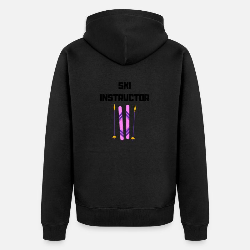 Ski Lehrer - Unisex Premium Bio Zip Hoodie - Schwarz