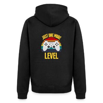 Juste un niveau de plus drôle de chemise de jeu - Veste à capuche bio Premium Unisexe - noir - Dos - Nico (187cm)