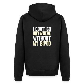 Coyote Jäger - Unisex Premium Bio Zip Hoodie - Schwarz - Hinten - Nico (187cm)