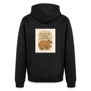 Toujours meilleur ensemble - Veste à capuche bio Premium Unisexe - noir - Dos - Nico (187cm)