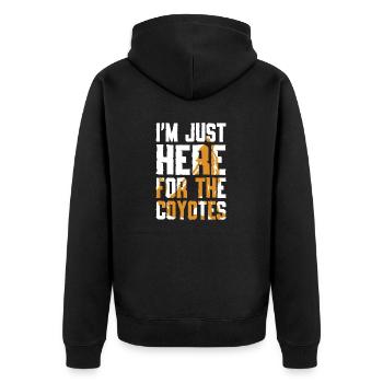 Coyote Hunters - Unisex Premium Organic Zip Hoodie - black - Back - Nico (187cm)
