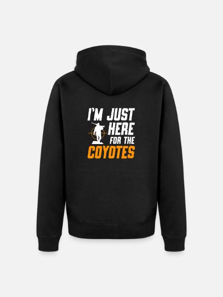 Coyote Jäger - Unisex Premium Bio Zip Hoodie - Schwarz