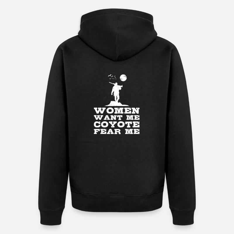 Chasseurs de coyotes - Veste à capuche bio Premium Unisexe - noir